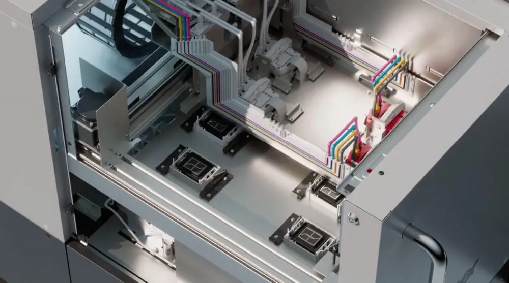 Brother DTG production environment with active printing equipment